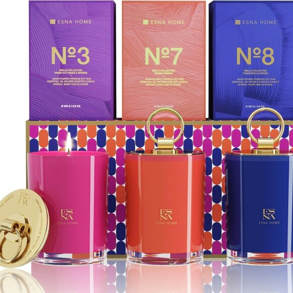 Luxury | 3 Full-Size Aromatherapy All Natural Soy Scented Candle | 150h Hours Lo - Picture 1 of 9